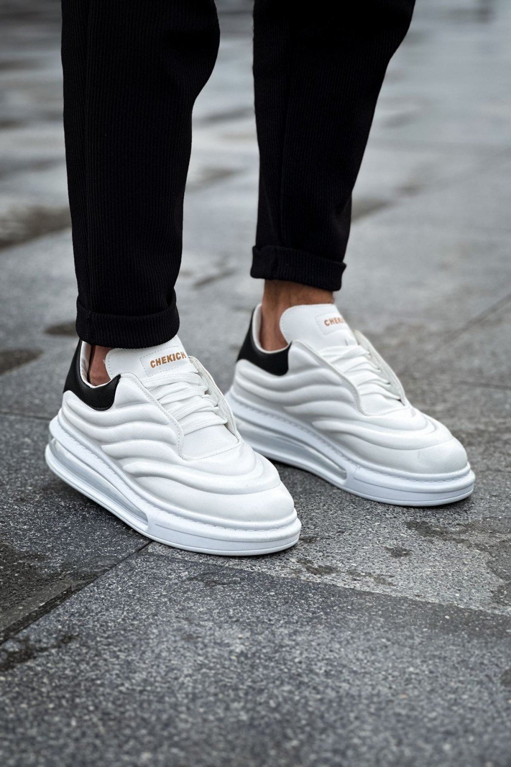 CH299 Sollıevos Erkek Günlük Bağcıklı Cilt Spor Sneaker Ayakkabı CBT - Beyaz/Siyah Erkek Ayakkabı CH299 Sollıevos Erkek Günlük Bağcıklı Cilt Spor Sneaker Ayakkabı CBT - Beyaz/Siyah – Chekich Erkek Ayakkabı
