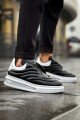 CH299 Sollıevos Erkek Günlük Bağcıklı Cilt Spor Sneaker Ayakkabı CBT - Siyah/Beyaz – Chekich Erkek Ayakkabı