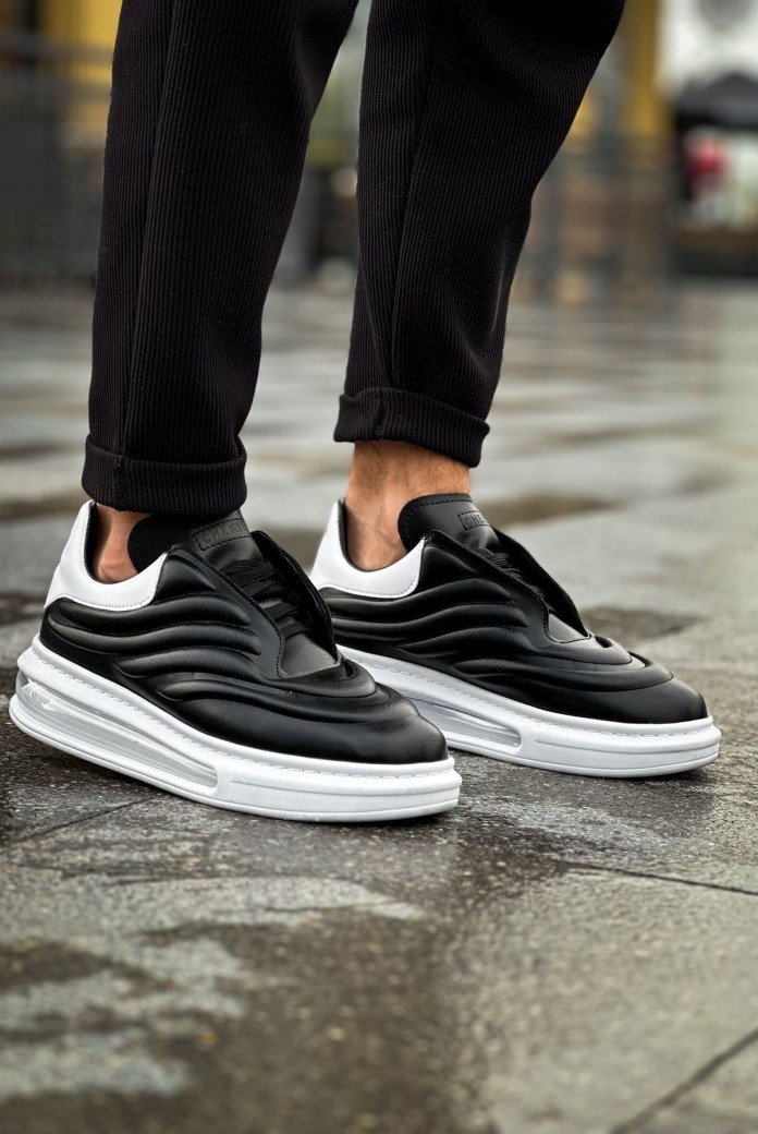 CH299 Sollıevos Erkek Günlük Bağcıklı Cilt Spor Sneaker Ayakkabı CBT - Siyah/Beyaz CH299 Sollıevos Erkek Günlük Bağcıklı Cilt Spor Sneaker Ayakkabı CBT - Siyah/Beyaz
