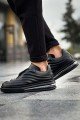 CH299 Sollıevos Erkek Günlük Bağcıklı Cilt Spor Sneaker Ayakkabı CST - Siyah – Chekich Erkek Ayakkabı
