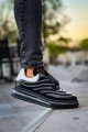 CH299 Sollıevos Erkek Günlük Bağcıklı Cilt Spor Sneaker Ayakkabı CST - Siyah/Beyaz – Chekich Erkek Ayakkabı