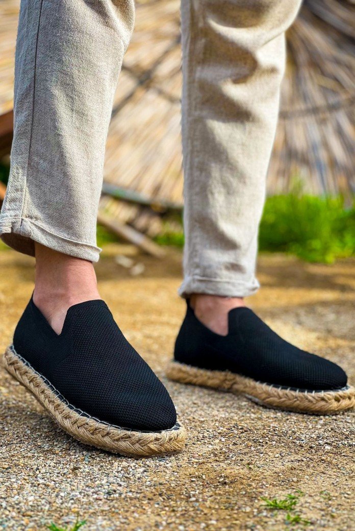 CH305 Erkek Günlük Bağcıksız Hasır Taban Triko Klasik Ayakkabı THT - Siyah CH305 Erkek Günlük Bağcıksız Hasır Taban Triko Klasik Ayakkabı THT - Siyah