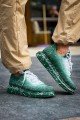 CH307 Tricot Erkek Günlük Bağcıklı Beyaz Splush Baskılı Triko Spor Sneaker Ayakkabı TRT - Yeşil – Chekich Erkek Ayakkabı
