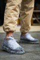 CH307 Tricot Erkek Günlük Bağcıklı Siyah Splush Baskılı Triko Spor Sneaker Ayakkabı TRT - Gri