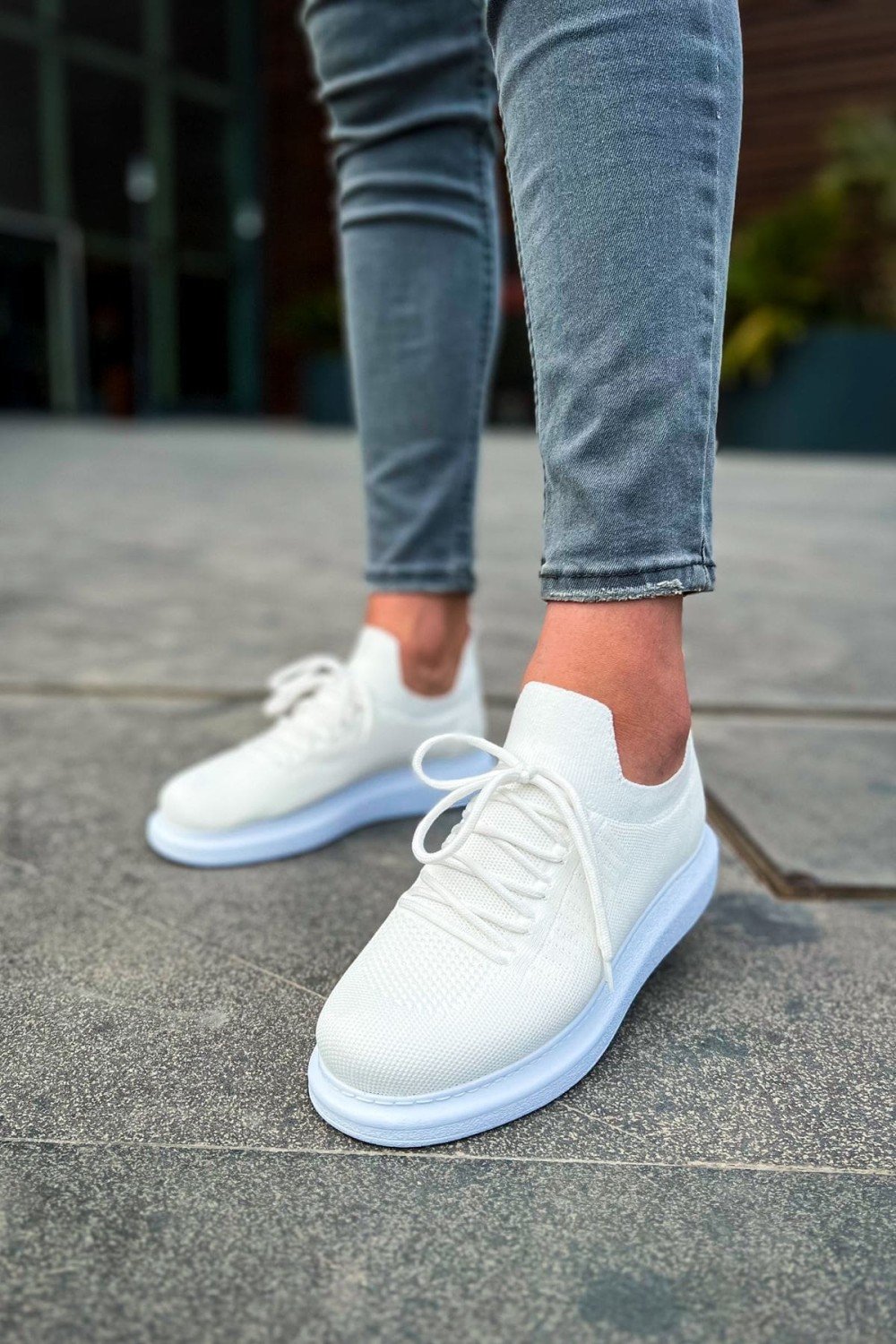 CH307 Tricot Erkek Günlük Bağcıklı Triko Spor Sneaker Ayakkabı TBT - Beyaz – Chekich Erkek Ayakkabı