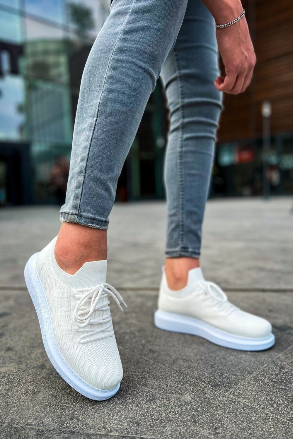 CH307 Tricot Erkek Günlük Bağcıklı Triko Spor Sneaker Ayakkabı TBT - Beyaz – Chekich Erkek Ayakkabı