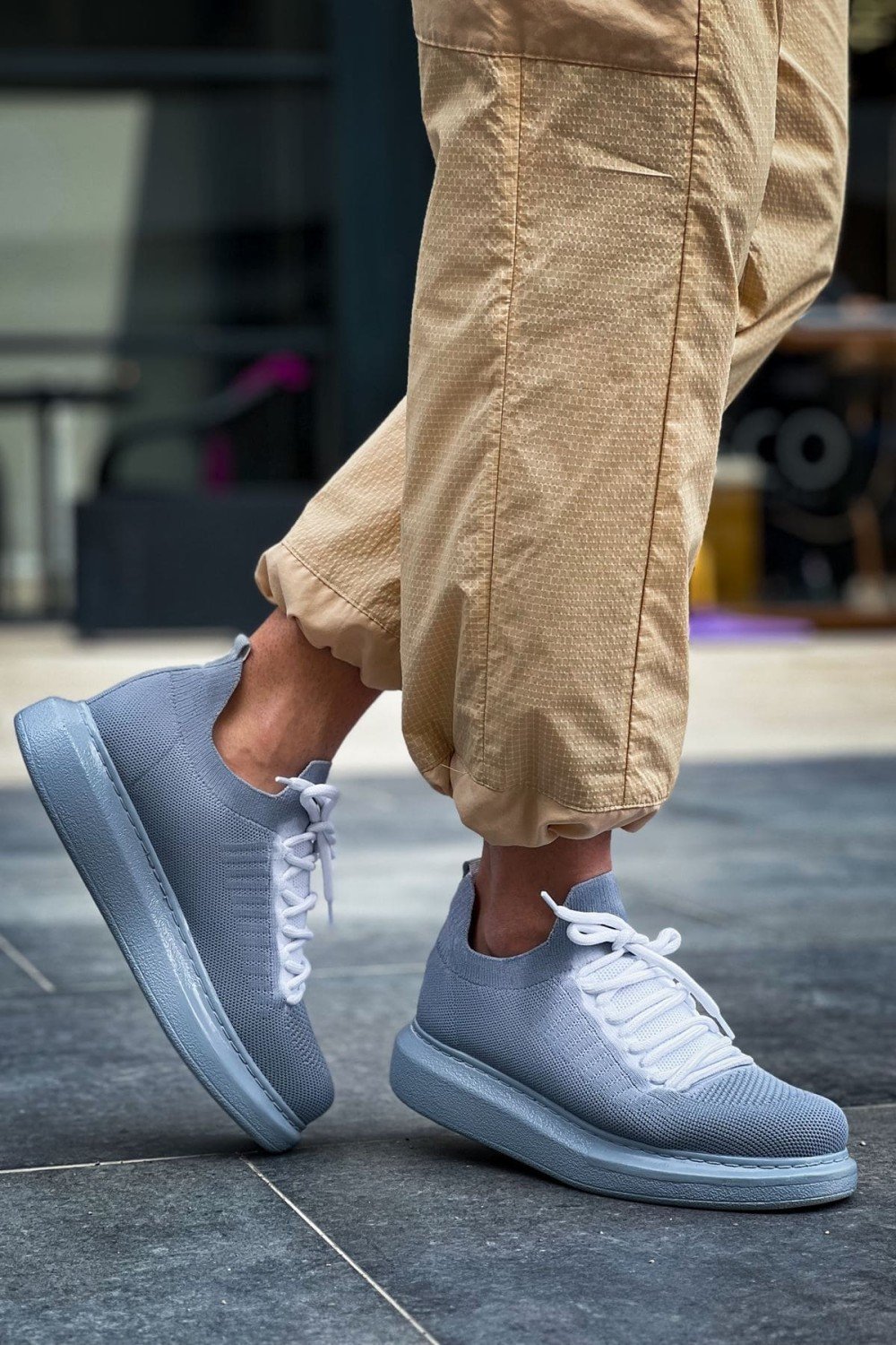 CH307 Tricot Erkek Günlük Bağcıklı Triko Spor Sneaker Ayakkabı TGT - Gri – Chekich Erkek Ayakkabı