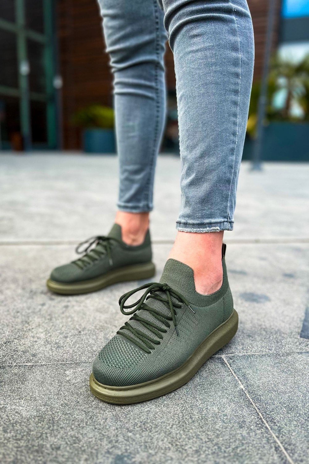 CH307 Tricot Erkek Günlük Bağcıklı Triko Spor Sneaker Ayakkabı THT - Haki – Chekich Erkek Ayakkabı