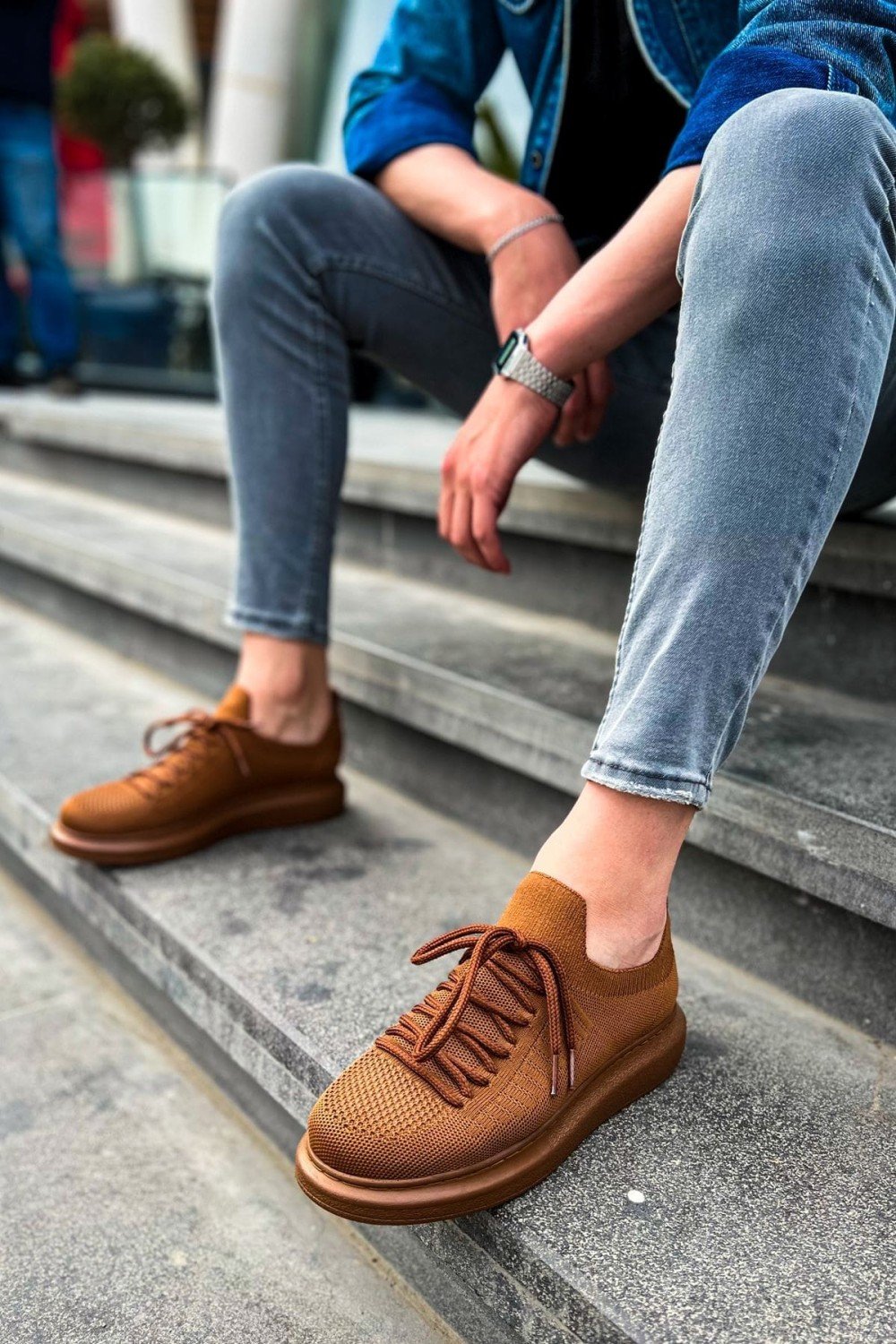 CH307 Tricot Erkek Günlük Bağcıklı Triko Spor Sneaker Ayakkabı TKT - Kahverengi – Chekich Erkek Ayakkabı