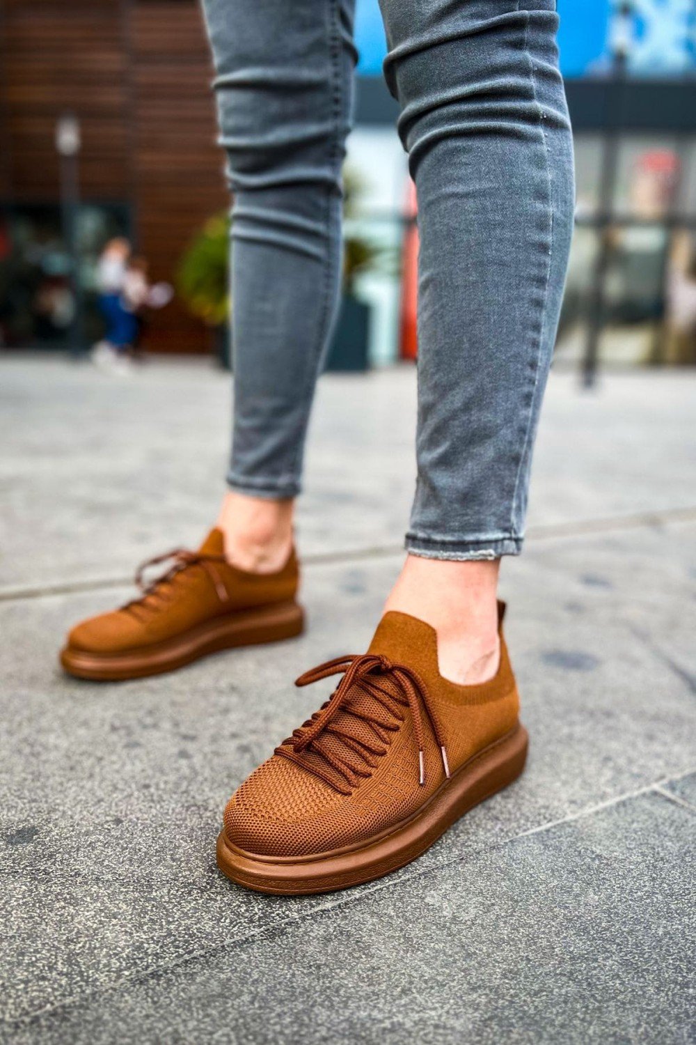 CH307 Tricot Erkek Günlük Bağcıklı Triko Spor Sneaker Ayakkabı TKT - Kahverengi – Chekich Erkek Ayakkabı