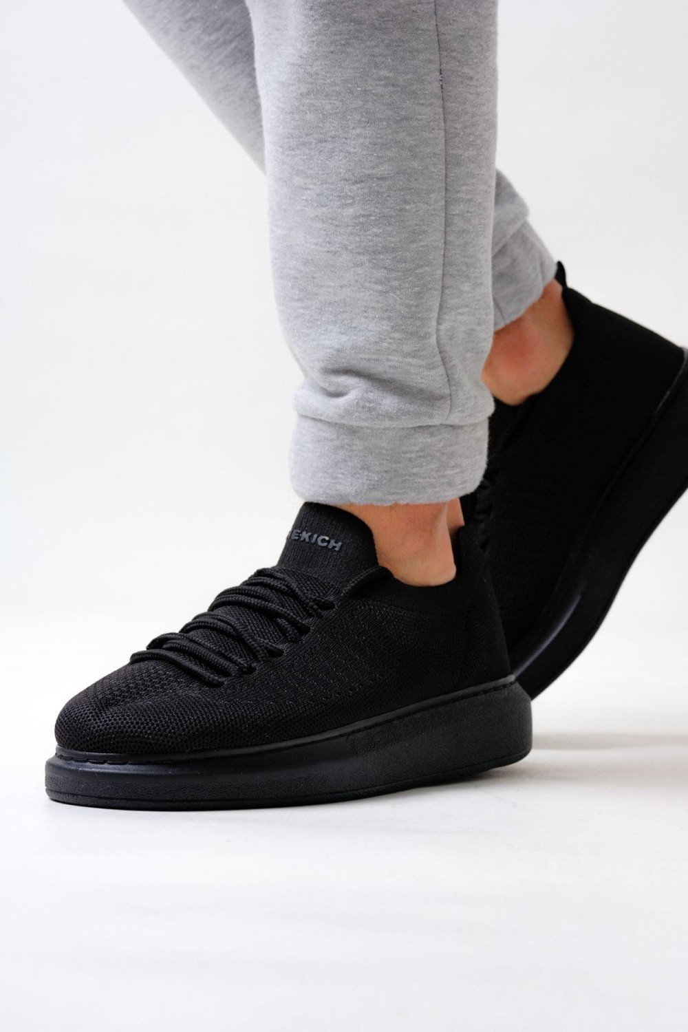 CH307 Tricot Erkek Günlük Bağcıklı Triko Spor Sneaker Ayakkabı TST - Siyah – Chekich Erkek Ayakkabı