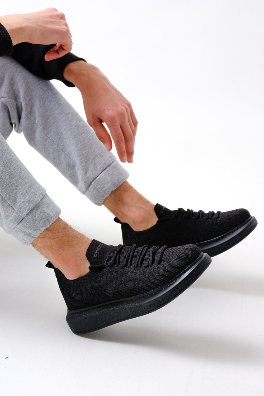 CH307 Tricot Erkek Günlük Bağcıklı Triko Spor Sneaker Ayakkabı TST - Siyah – Chekich Erkek Ayakkabı