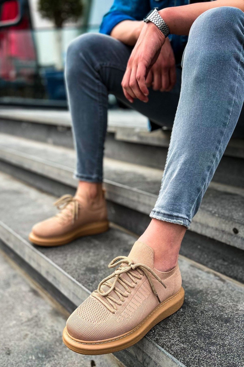 CH307 Tricot Erkek Günlük Bağcıklı Triko Spor Sneaker Ayakkabı TTT - Taba – Chekich Erkek Ayakkabı