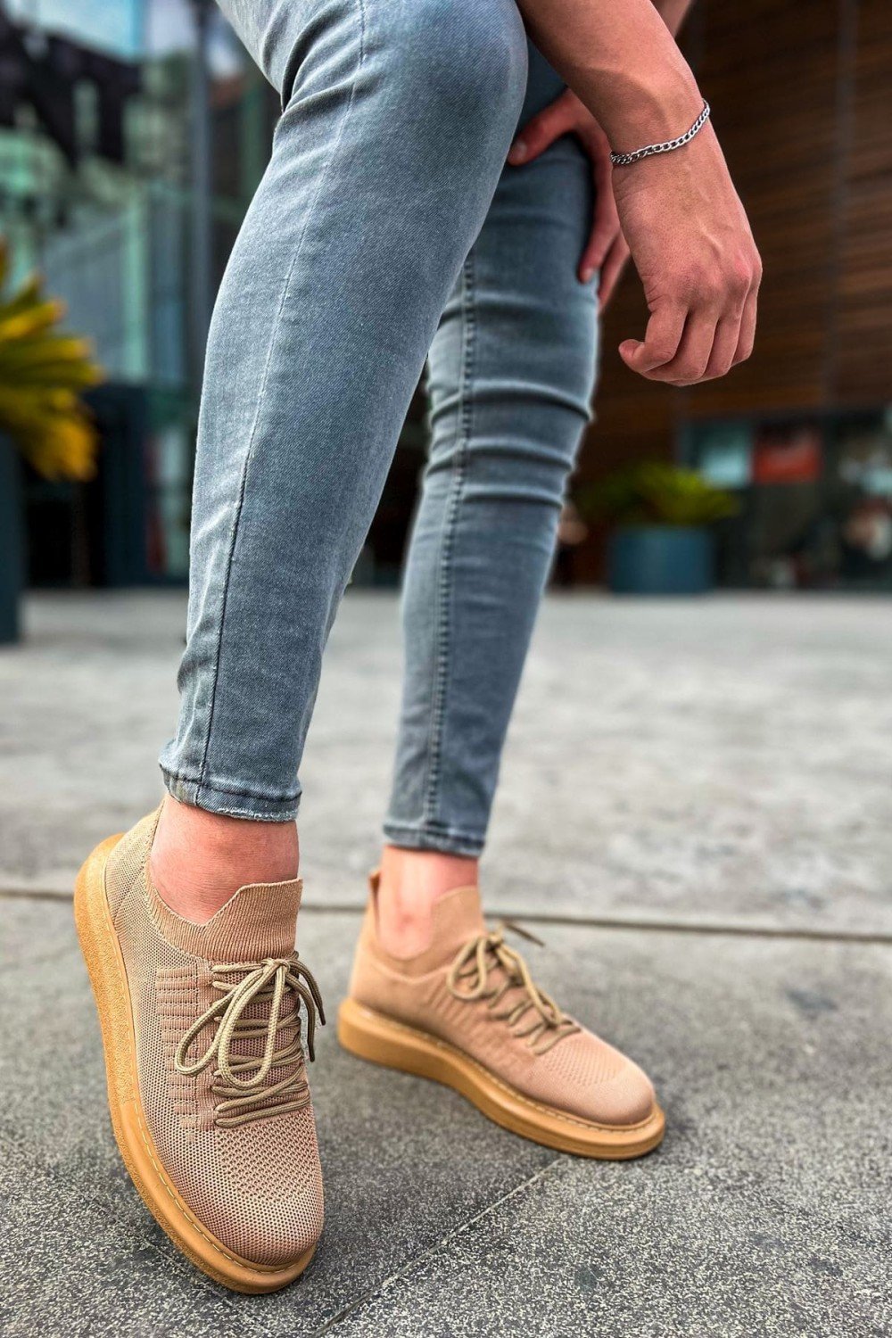 CH307 Tricot Erkek Günlük Bağcıklı Triko Spor Sneaker Ayakkabı TTT - Taba – Chekich Erkek Ayakkabı