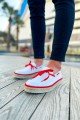 CH311 Espadril Erkek Günlük Bağcıklı Hasır Taban Triko Klasik Ayakkabı THT - Beyaz/Kırmızı – Chekich Erkek Ayakkabı