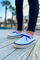 CH311 Espadril Erkek Günlük Bağcıklı Hasır Taban Triko Klasik Ayakkabı THT - Beyaz/Mavi – Chekich Erkek Ayakkabı