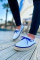 CH311 Espadril Erkek Günlük Bağcıklı Hasır Taban Triko Klasik Ayakkabı THT - Beyaz/Mavi – Chekich Erkek Ayakkabı