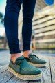 CH311 Espadril Erkek Günlük Bağcıklı Hasır Taban Triko Klasik Ayakkabı THT - Haki