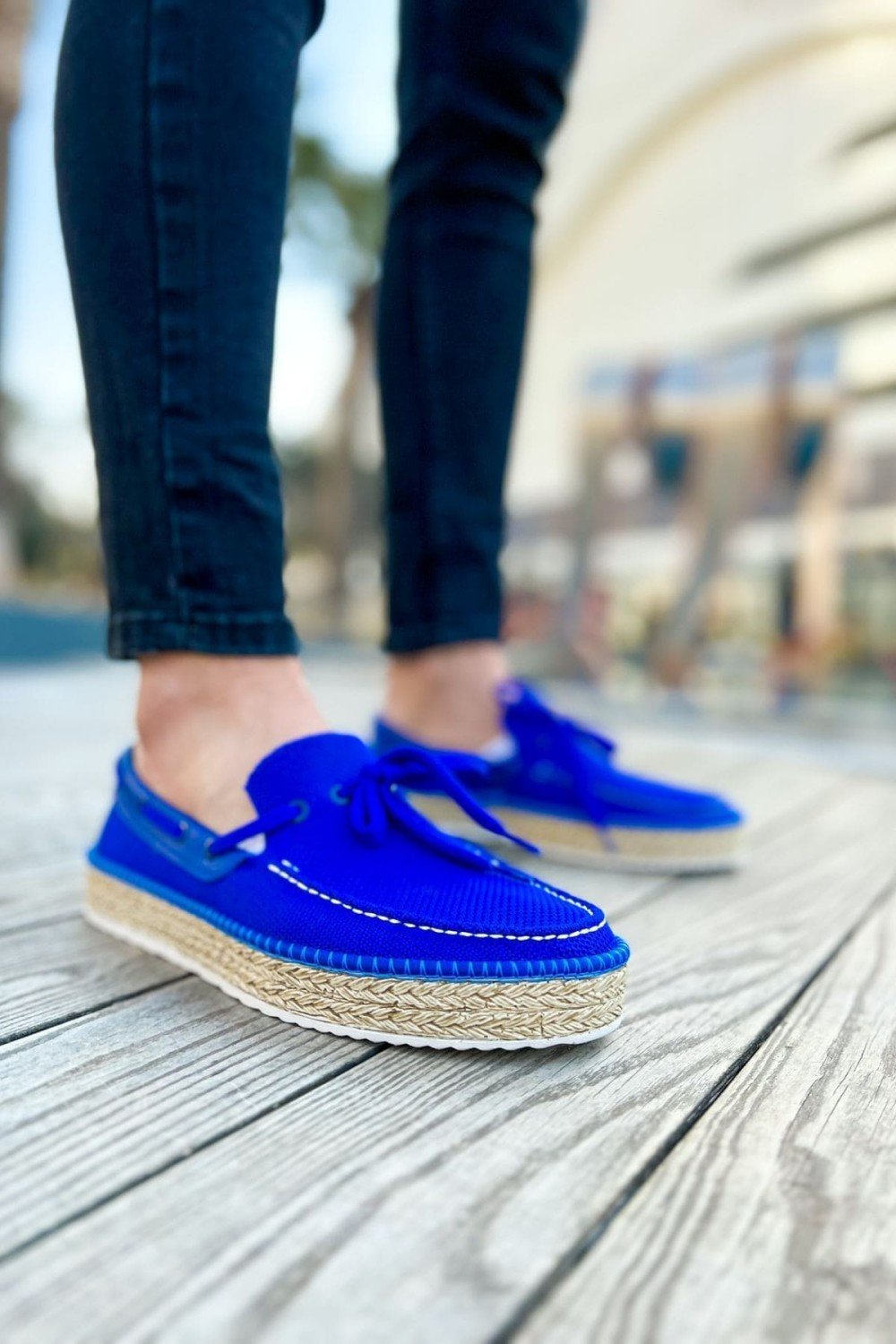 CH311 Espadril Erkek Günlük Bağcıklı Hasır Taban Triko Klasik Ayakkabı THT - Mavi – Chekich Erkek Ayakkabı