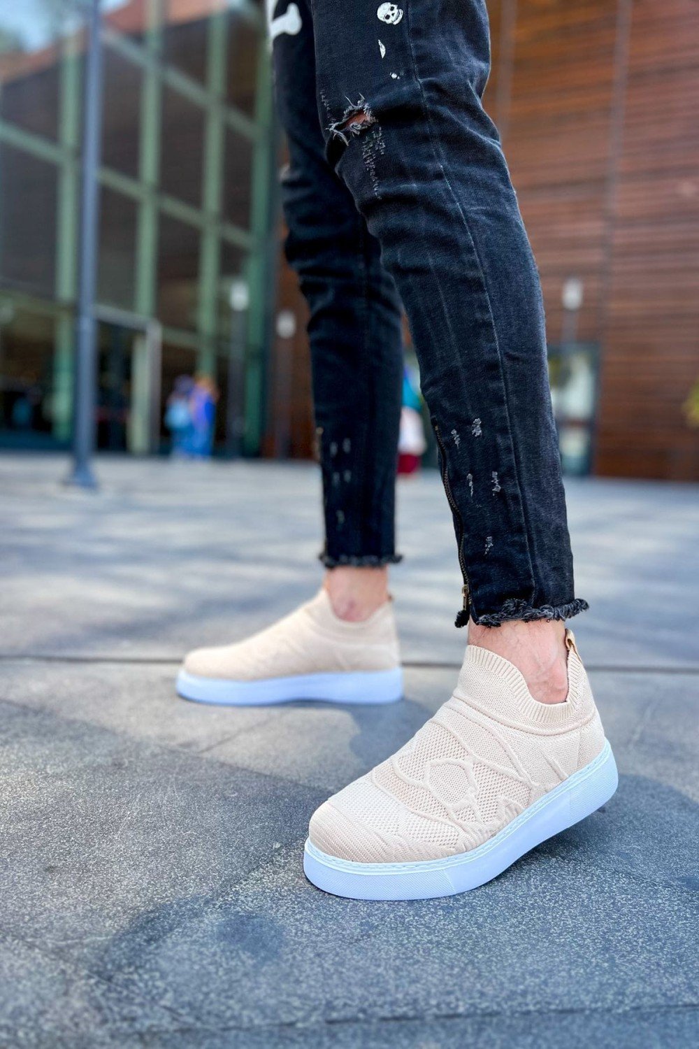 CH411 Craig Erkek Günlük Bağcıksız Triko Spor Sneaker Ayakkabı TBT - Bej Erkek Ayakkabı CH411 Craig Erkek Günlük Bağcıksız Triko Spor Sneaker Ayakkabı TBT - Bej – Chekich Erkek Ayakkabı