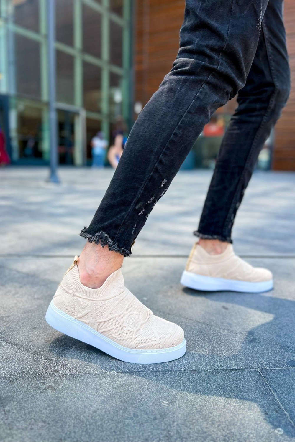 CH411 Craig Erkek Günlük Bağcıksız Triko Spor Sneaker Ayakkabı TBT - Bej Erkek Ayakkabı CH411 Craig Erkek Günlük Bağcıksız Triko Spor Sneaker Ayakkabı TBT - Bej – Chekich Erkek Ayakkabı