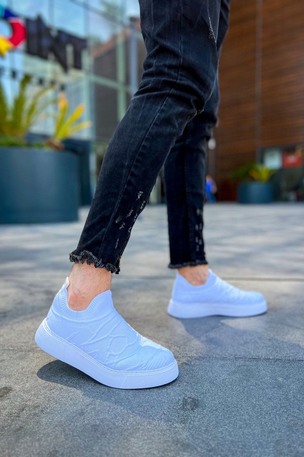 CH411 Craig Erkek Günlük Bağcıksız Triko Spor Sneaker Ayakkabı TBT - Beyaz Erkek Ayakkabı CH411 Craig Erkek Günlük Bağcıksız Triko Spor Sneaker Ayakkabı TBT - Beyaz – Chekich Erkek Ayakkabı