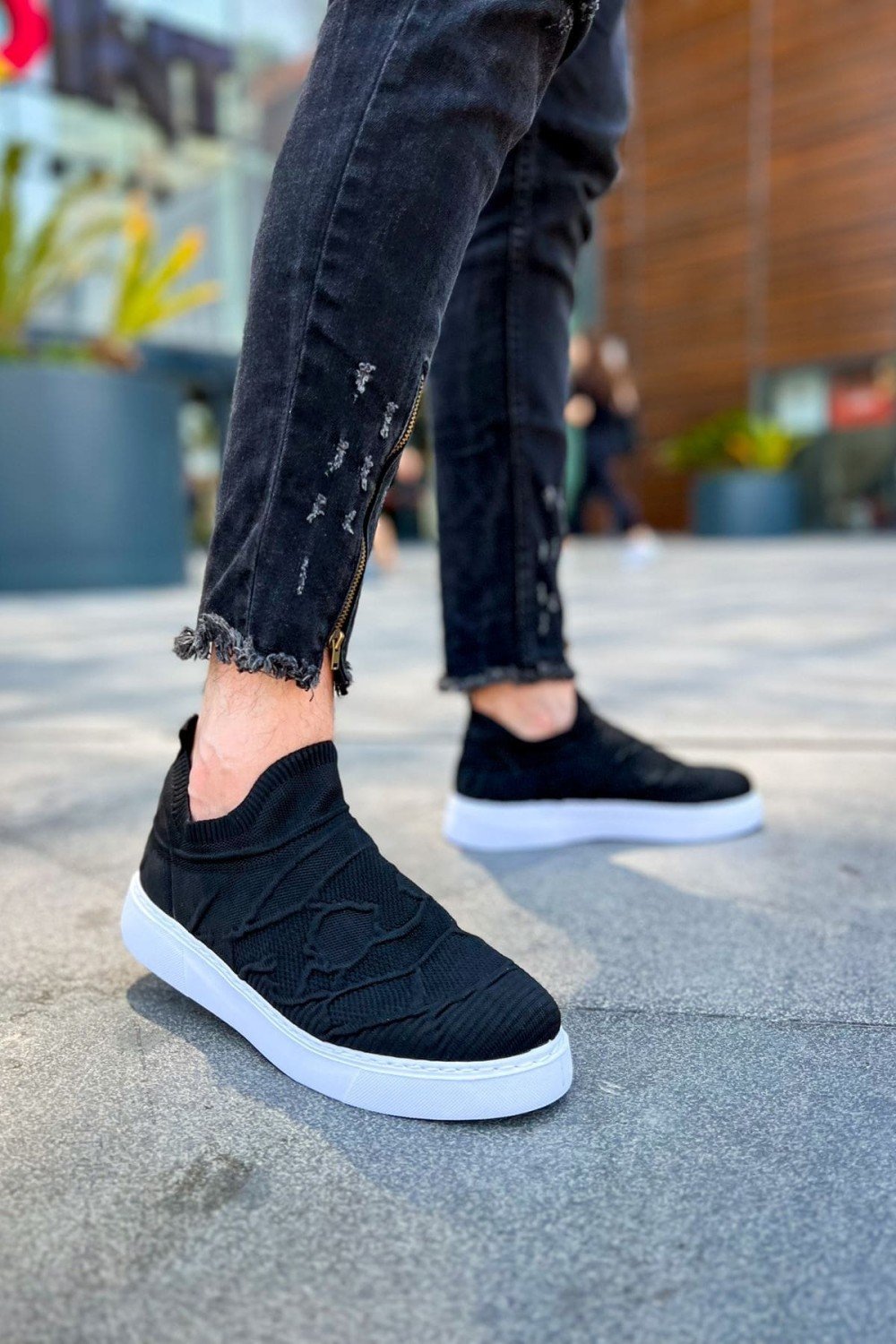 CH411 Craig Erkek Günlük Bağcıksız Triko Spor Sneaker Ayakkabı TBT - Siyah Erkek Ayakkabı CH411 Craig Erkek Günlük Bağcıksız Triko Spor Sneaker Ayakkabı TBT - Siyah – Chekich Erkek Ayakkabı