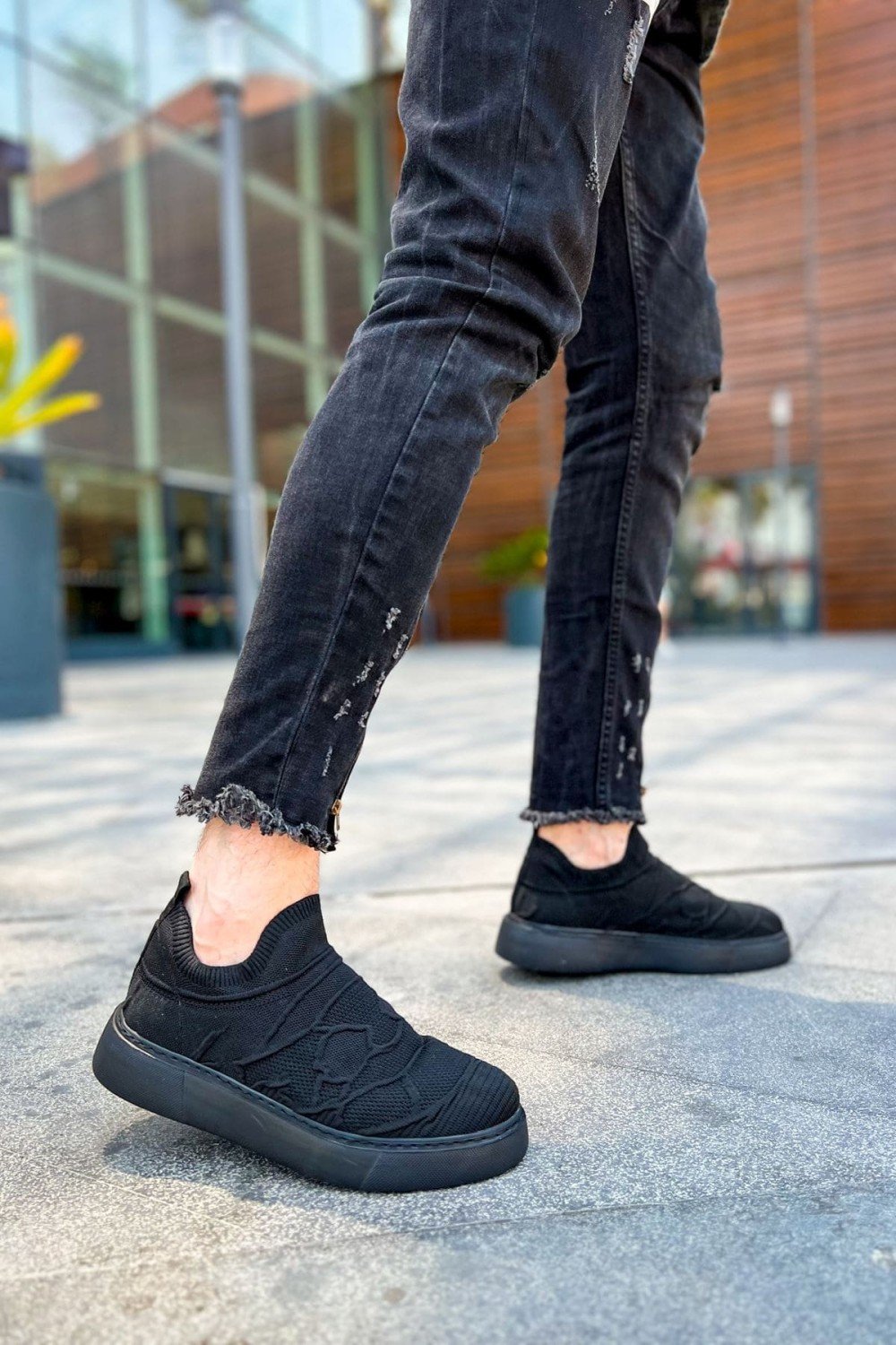 CH411 Craig Erkek Günlük Bağcıksız Triko Spor Sneaker Ayakkabı TST - Siyah Erkek Ayakkabı CH411 Craig Erkek Günlük Bağcıksız Triko Spor Sneaker Ayakkabı TST - Siyah – Chekich Erkek Ayakkabı