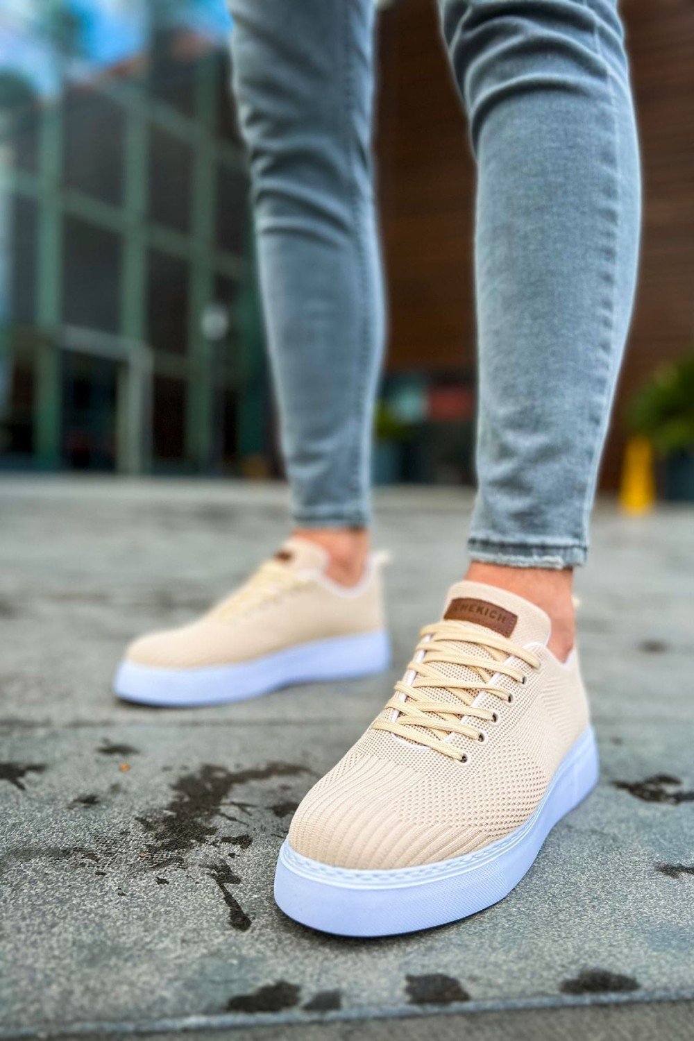 CH413 Crew Erkek Günlük Bağcıklı Triko Spor Sneaker Ayakkabı TBT - Krem Erkek Ayakkabı CH413 Crew Erkek Günlük Bağcıklı Triko Spor Sneaker Ayakkabı TBT - Krem – Chekich Erkek Ayakkabı