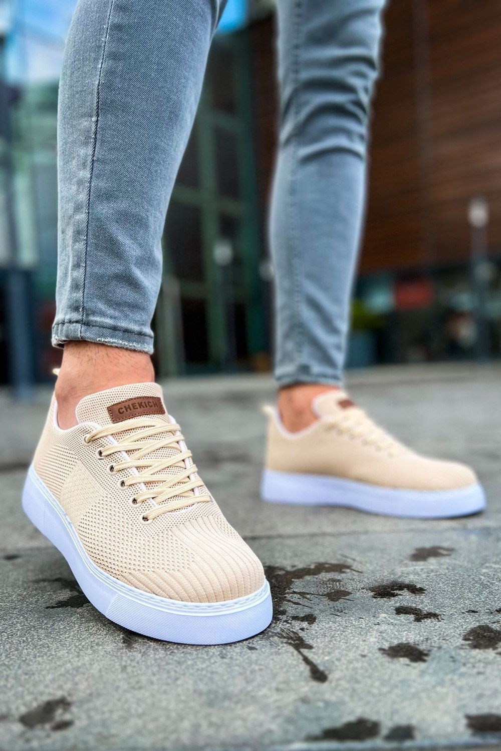 CH413 Crew Erkek Günlük Bağcıklı Triko Spor Sneaker Ayakkabı TBT - Krem Erkek Ayakkabı CH413 Crew Erkek Günlük Bağcıklı Triko Spor Sneaker Ayakkabı TBT - Krem – Chekich Erkek Ayakkabı