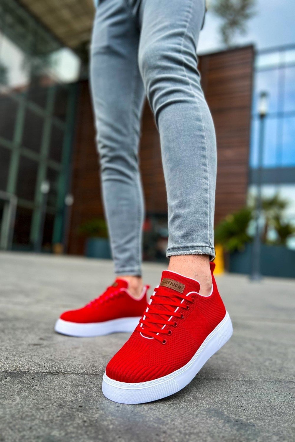 CH413 Crew Erkek Günlük Bağcıklı Triko Spor Sneaker Ayakkabı TBT - Kırmızı Erkek Ayakkabı CH413 Crew Erkek Günlük Bağcıklı Triko Spor Sneaker Ayakkabı TBT - Kırmızı – Chekich Erkek Ayakkabı