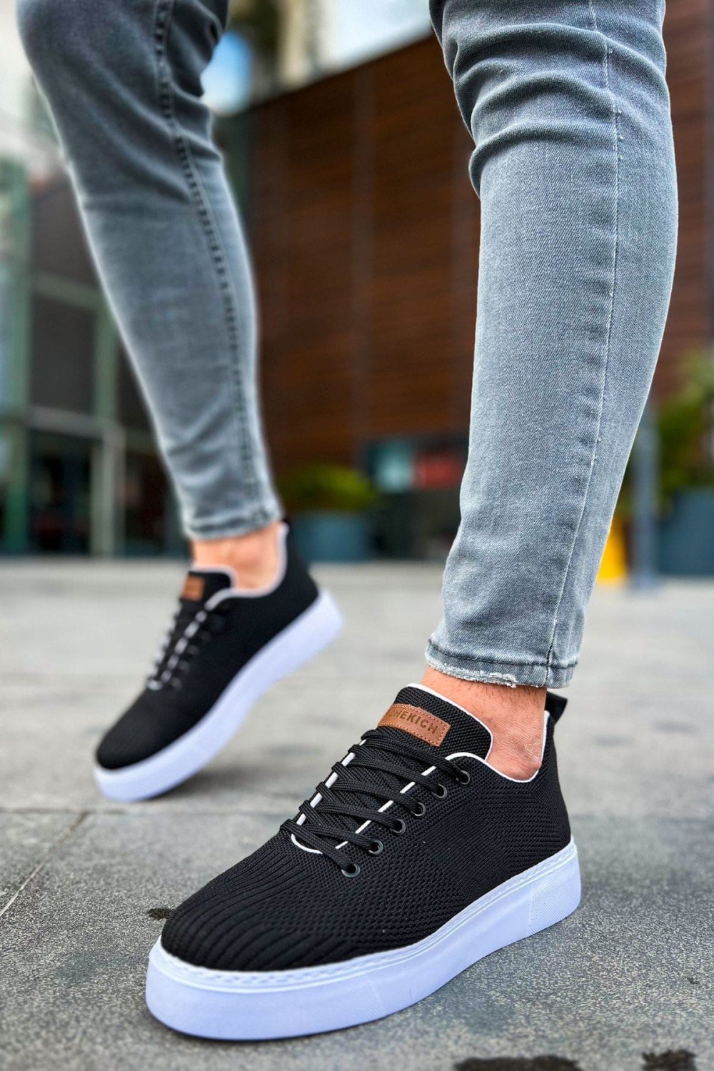 CH413 Crew Erkek Günlük Bağcıklı Triko Spor Sneaker Ayakkabı TBT - Siyah Erkek Ayakkabı CH413 Crew Erkek Günlük Bağcıklı Triko Spor Sneaker Ayakkabı TBT - Siyah – Chekich Erkek Ayakkabı