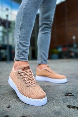 CH413 Crew Erkek Günlük Bağcıklı Triko Spor Sneaker Ayakkabı TBT - Taba