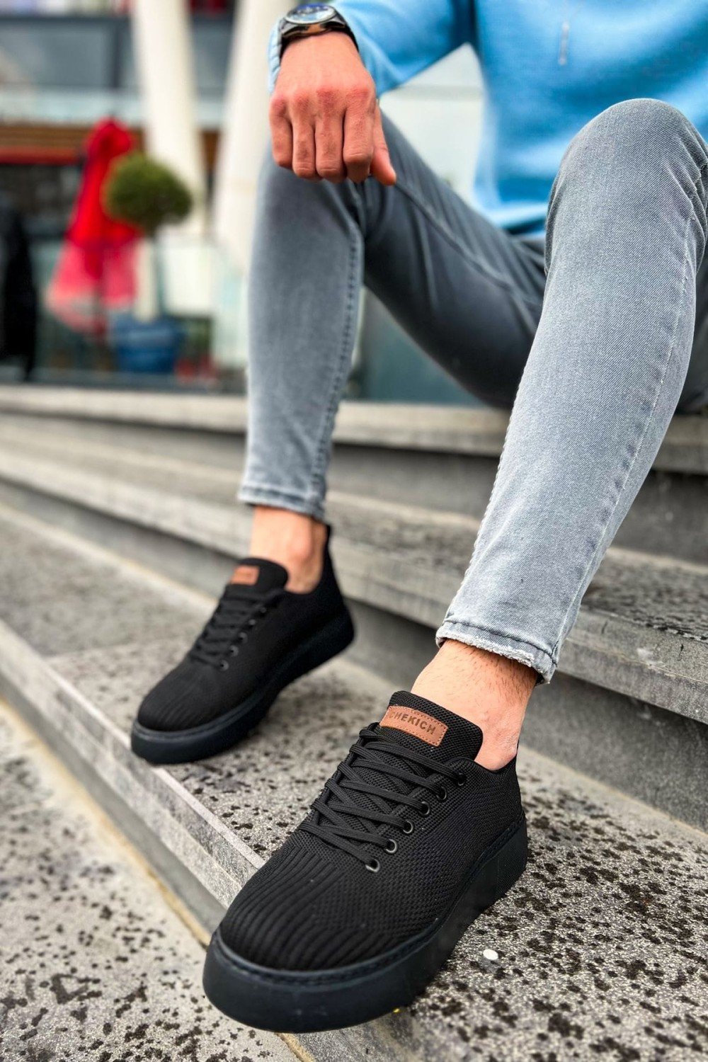 CH413 Crew Erkek Günlük Bağcıklı Triko Spor Sneaker Ayakkabı TST - Siyah Erkek Ayakkabı CH413 Crew Erkek Günlük Bağcıklı Triko Spor Sneaker Ayakkabı TST - Siyah – Chekich Erkek Ayakkabı