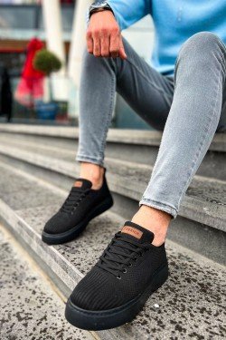 CH413 Crew Erkek Günlük Bağcıklı Triko Spor Sneaker Ayakkabı TST - Siyah CH413 Crew Erkek Günlük Bağcıklı Triko Spor Sneaker Ayakkabı TST - Siyah
