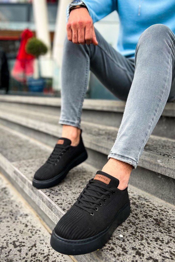 CH413 Crew Erkek Günlük Bağcıklı Triko Spor Sneaker Ayakkabı TST - Siyah CH413 Crew Erkek Günlük Bağcıklı Triko Spor Sneaker Ayakkabı TST - Siyah