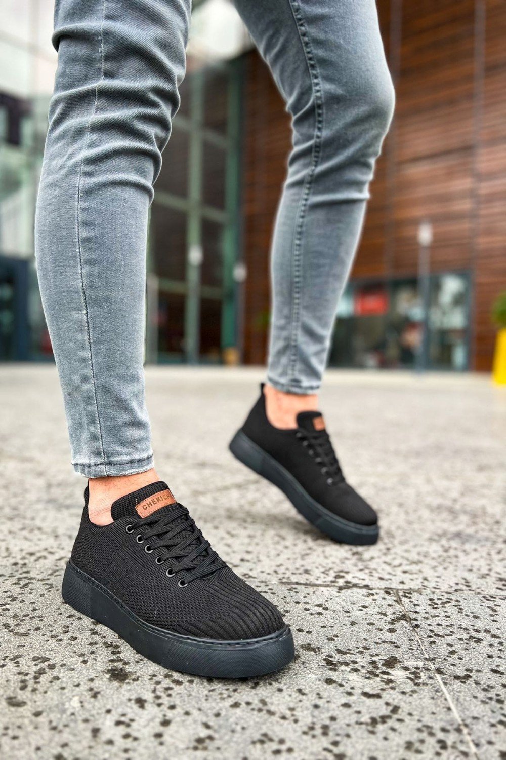 CH413 Crew Erkek Günlük Bağcıklı Triko Spor Sneaker Ayakkabı TST - Siyah Erkek Ayakkabı CH413 Crew Erkek Günlük Bağcıklı Triko Spor Sneaker Ayakkabı TST - Siyah – Chekich Erkek Ayakkabı