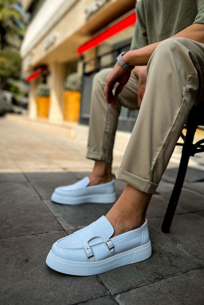 CH417 Mancini Erkek Günlük Bağcıksız Cilt Klasik Ayakkabı CBT - Beyaz CH417 Mancini Erkek Günlük Bağcıksız Cilt Klasik Ayakkabı CBT - Beyaz