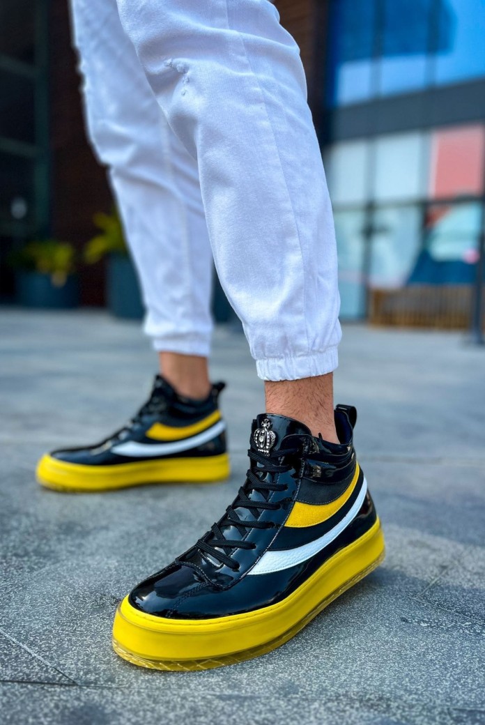 CH973 Majesty Erkek Spor Günlük Bağcıklı Rugan Bot RST - Siyah/Sarı