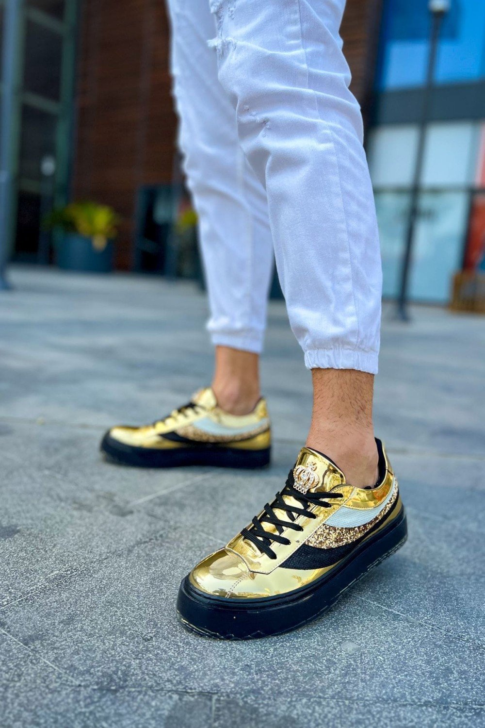 CH975 Majesty Erkek Günlük Bağcıklı Rugan Spor Sneaker Ayakkabı RST - Gold Erkek Ayakkabı CH975 Majesty Erkek Günlük Bağcıklı Rugan Spor Sneaker Ayakkabı RST - Gold – Chekich Erkek Ayakkabı