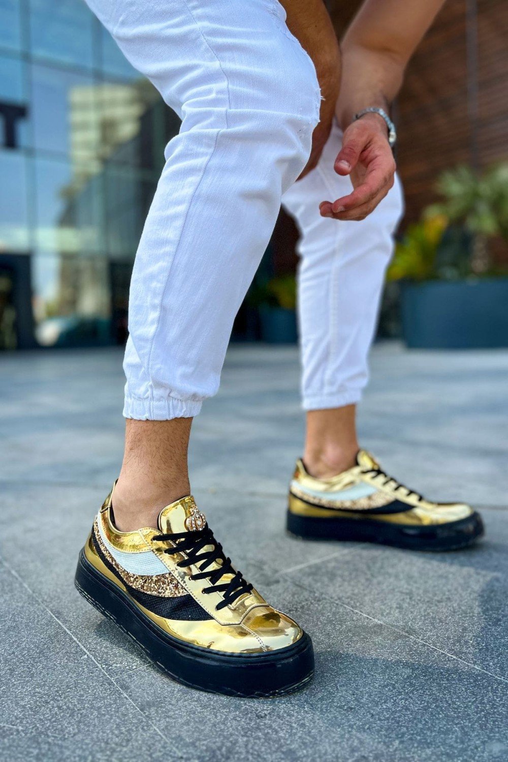 CH975 Majesty Erkek Günlük Bağcıklı Rugan Spor Sneaker Ayakkabı RST - Gold Erkek Ayakkabı CH975 Majesty Erkek Günlük Bağcıklı Rugan Spor Sneaker Ayakkabı RST - Gold – Chekich Erkek Ayakkabı