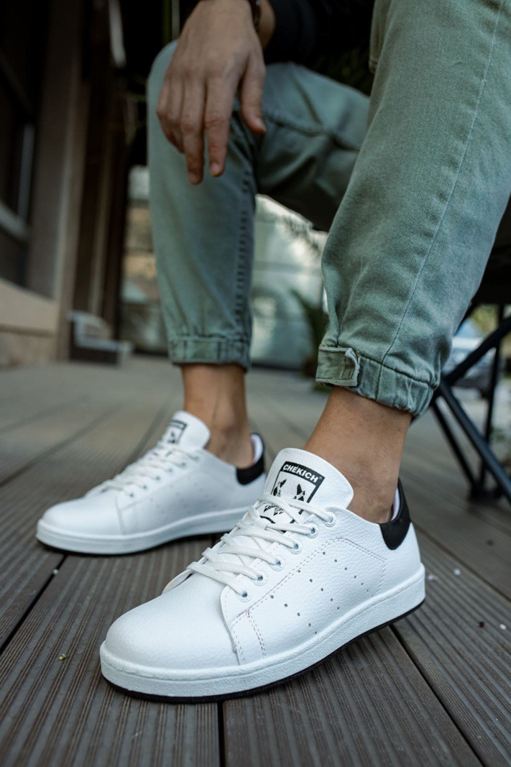 CH977 Tennis Erkek Günlük Bağcıklı Cilt Spor Sneaker Ayakkabı CBT - Beyaz/Siyah Erkek Ayakkabı CH977 Tennis Erkek Günlük Bağcıklı Cilt Spor Sneaker Ayakkabı CBT - Beyaz/Siyah – Chekich Erkek Ayakkabı