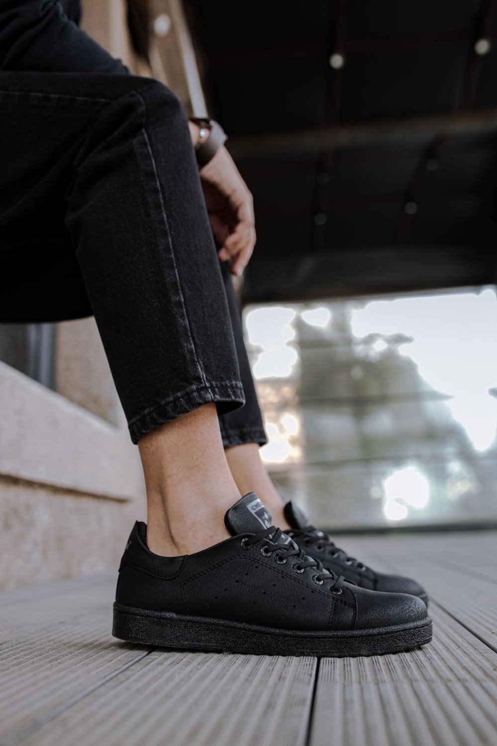 CH977 Tennis Erkek Günlük Bağcıklı Cilt Spor Sneaker Ayakkabı CST - Siyah Erkek Ayakkabı CH977 Tennis Erkek Günlük Bağcıklı Cilt Spor Sneaker Ayakkabı CST - Siyah – Chekich Erkek Ayakkabı