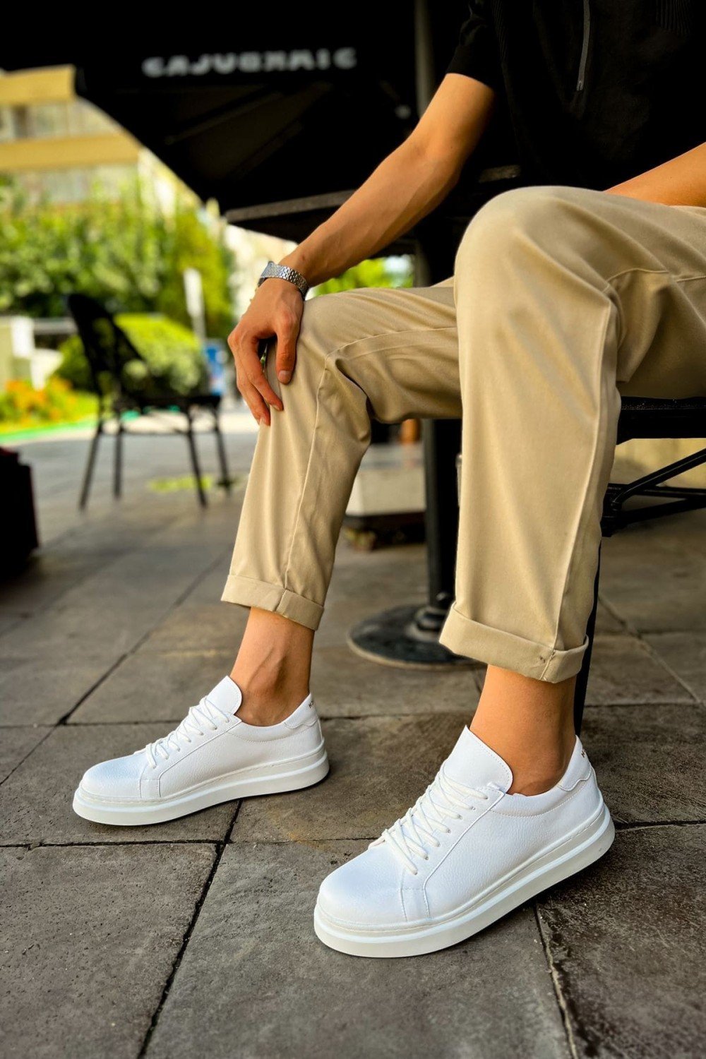 CH979 Santoni Erkek Günlük Bağcıklı Cilt Spor Sneaker Ayakkabı CBT - Beyaz Erkek Ayakkabı CH979 Santoni Erkek Günlük Bağcıklı Cilt Spor Sneaker Ayakkabı CBT - Beyaz – Chekich Erkek Ayakkabı