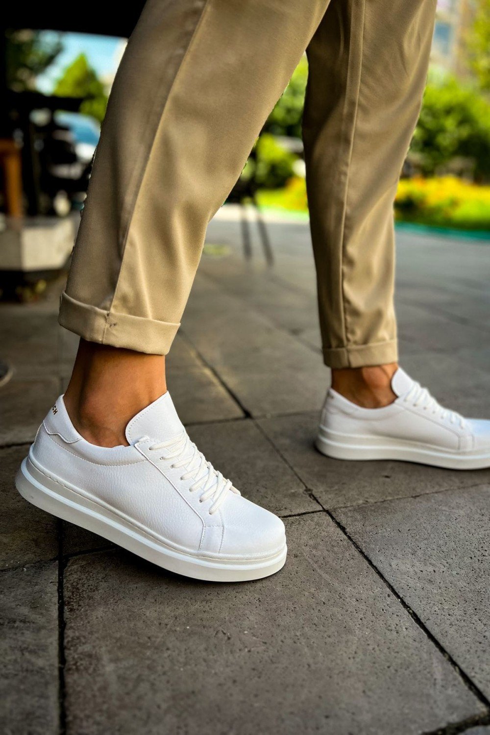 CH979 Santoni Erkek Günlük Bağcıklı Cilt Spor Sneaker Ayakkabı CBT - Beyaz Erkek Ayakkabı CH979 Santoni Erkek Günlük Bağcıklı Cilt Spor Sneaker Ayakkabı CBT - Beyaz – Chekich Erkek Ayakkabı