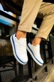 CH979 Santoni Erkek Günlük Bağcıklı Cilt Spor Sneaker Ayakkabı CBT - Beyaz/Mavi Erkek Ayakkabı CH979 Santoni Erkek Günlük Bağcıklı Cilt Spor Sneaker Ayakkabı CBT - Beyaz/Mavi – Chekich Erkek Ayakkabı
