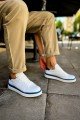 CH979 Santoni Erkek Günlük Bağcıklı Cilt Spor Sneaker Ayakkabı CBT - Beyaz/Mavi Erkek Ayakkabı CH979 Santoni Erkek Günlük Bağcıklı Cilt Spor Sneaker Ayakkabı CBT - Beyaz/Mavi – Chekich Erkek Ayakkabı