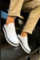 CH979 Santoni Erkek Günlük Bağcıklı Cilt Spor Sneaker Ayakkabı CBT - Beyaz/Siyah Erkek Ayakkabı CH979 Santoni Erkek Günlük Bağcıklı Cilt Spor Sneaker Ayakkabı CBT - Beyaz/Siyah – Chekich Erkek Ayakkabı