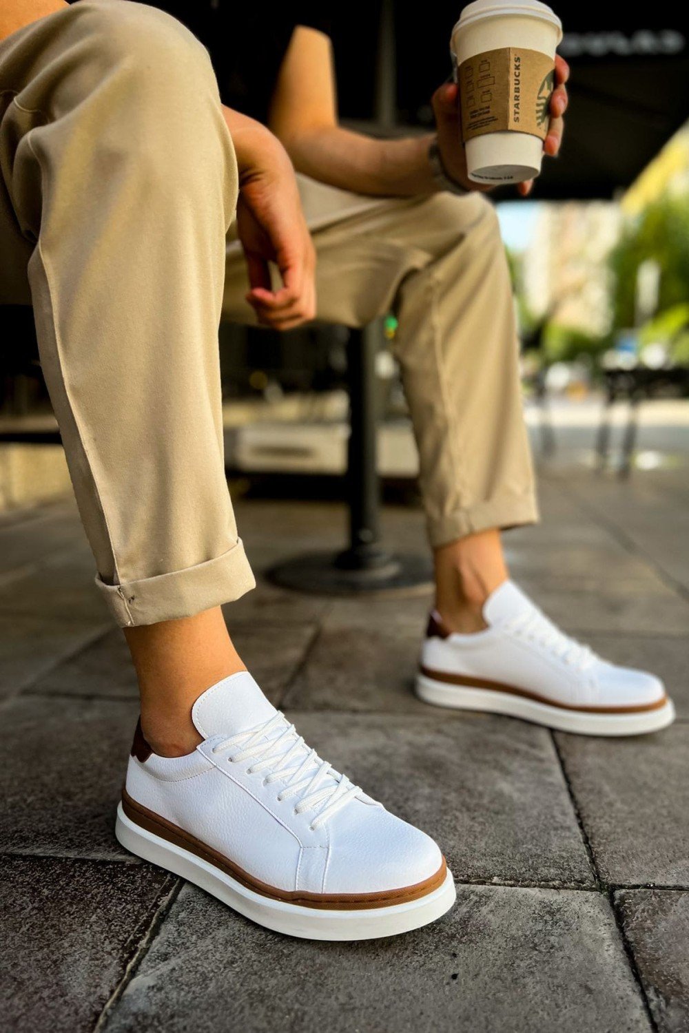 CH979 Santoni Erkek Günlük Bağcıklı Cilt Spor Sneaker Ayakkabı CBT - Beyaz/Taba Erkek Ayakkabı CH979 Santoni Erkek Günlük Bağcıklı Cilt Spor Sneaker Ayakkabı CBT - Beyaz/Taba – Chekich Erkek Ayakkabı