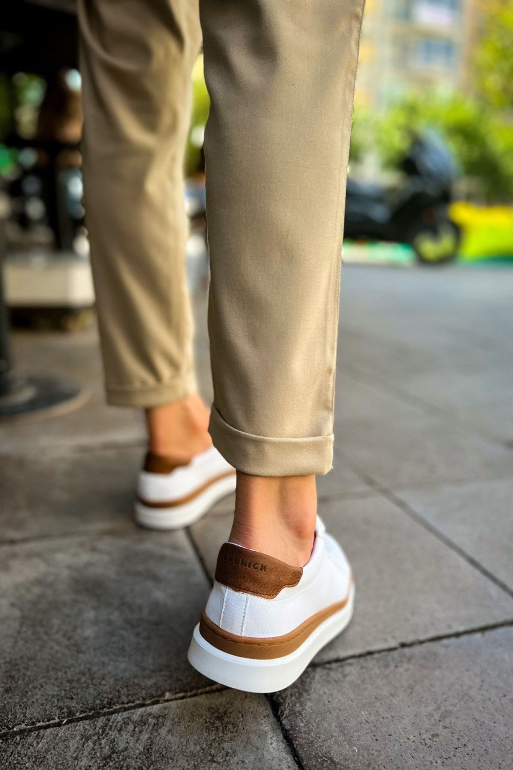 CH979 Santoni Erkek Günlük Bağcıklı Cilt Spor Sneaker Ayakkabı CBT - Beyaz/Taba Erkek Ayakkabı CH979 Santoni Erkek Günlük Bağcıklı Cilt Spor Sneaker Ayakkabı CBT - Beyaz/Taba – Chekich Erkek Ayakkabı